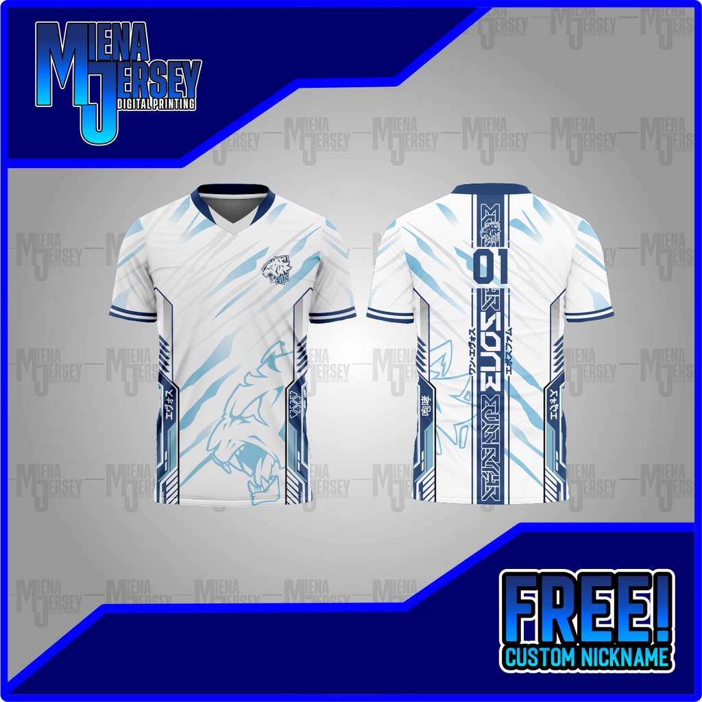 JERSEY EVOS / KAOS EVOS / BAJU EVOS / GAMMING NEW FREE CUSTOM NICK NAME