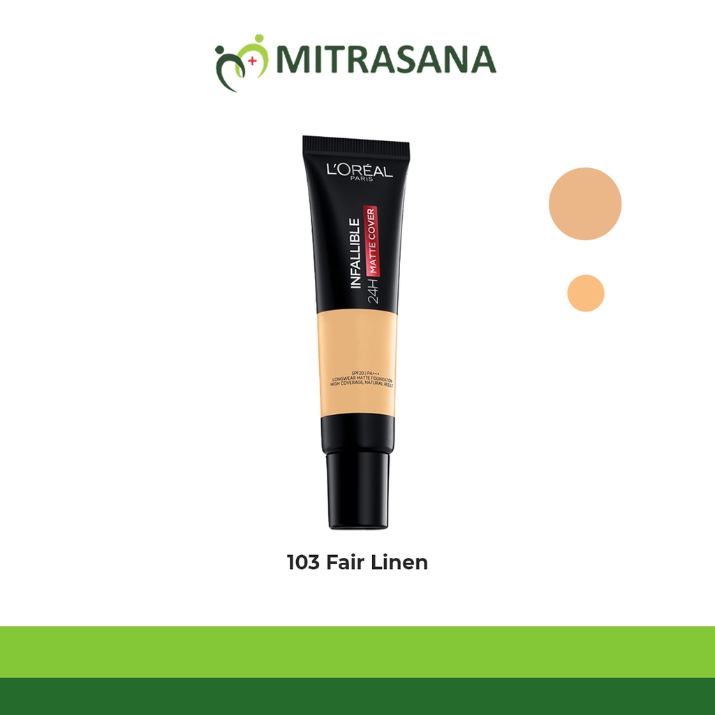 L’Oreal Paris Infallible 24 Hr Matte Cover Liquid Foundation (Natural Tahan 24 Jam) - Make Up Loreal