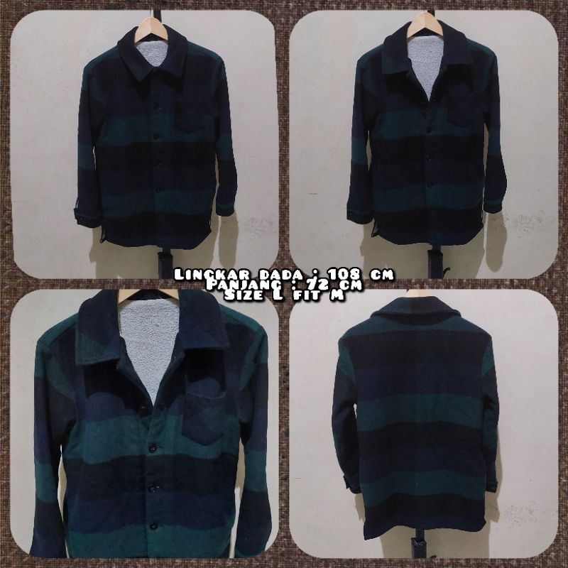 Jaket Flannel Tebal Bagian Dalam Lapis Sherpa Second Original.