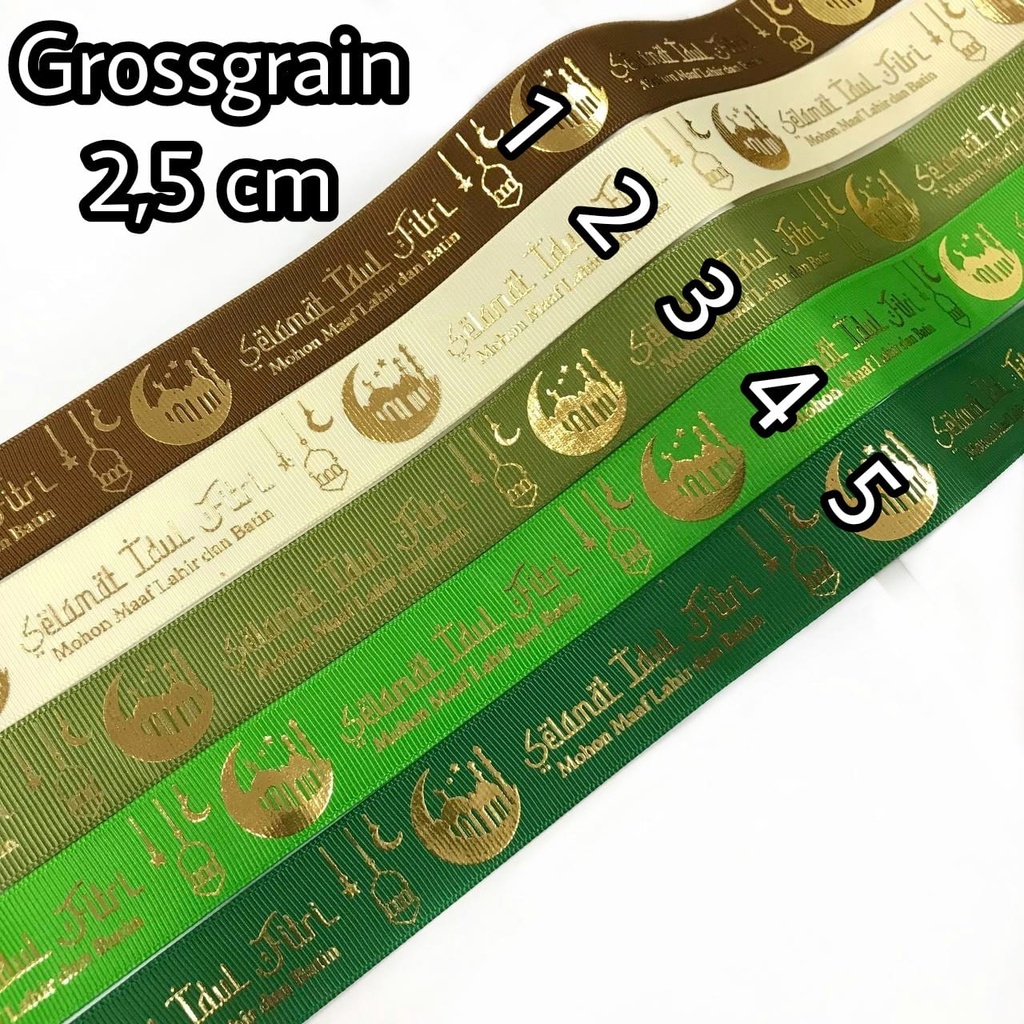 1 YARD - PITA IDUL FITRI SABLON EMAS TIMBUL PREMIUM | PITA GROSGRAIN DOUBLE SATIN LEBARAN