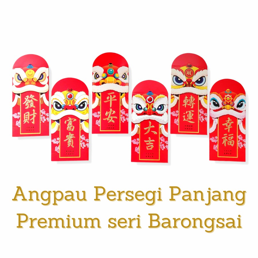 

Hiasan Imlek - Angpau Premium seri Barongsai Mix 6Pcs