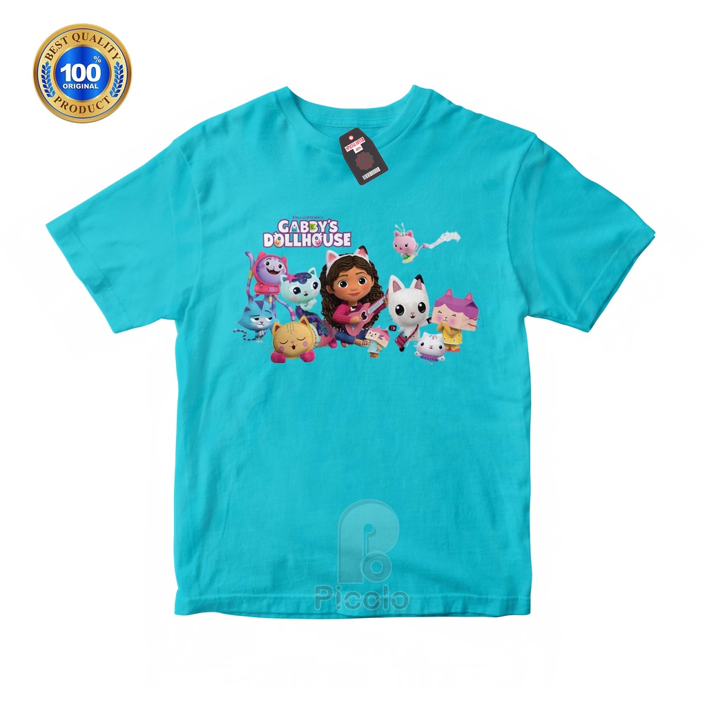 (FREE NAMA) BAJU KAOS ATASAN ANAK MOTIF GABBY'S DOLLHOUSE Bahan COTTUN