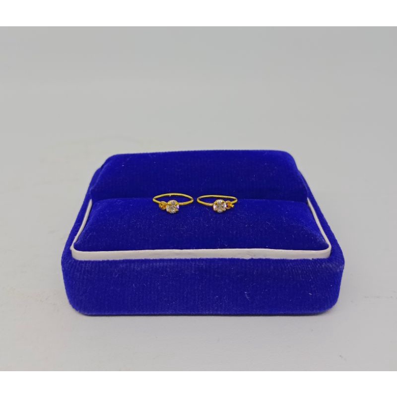 anting knip bayi mata S925 / anting perak asli silver 925 lapis emas/ anting fashion terbaru