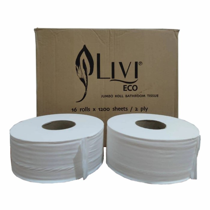 Tissue livi roll jumbo 1200's 2 ply - Tissu Roll Besar Livi