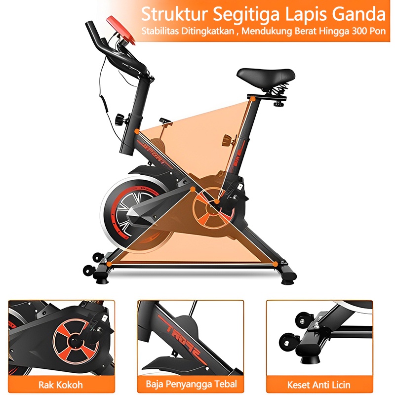 Spin Sepeda Statis Rumah Indoor Fitness Gym Spinning Bike Sepeda Kardio Fitness Alat Fitness