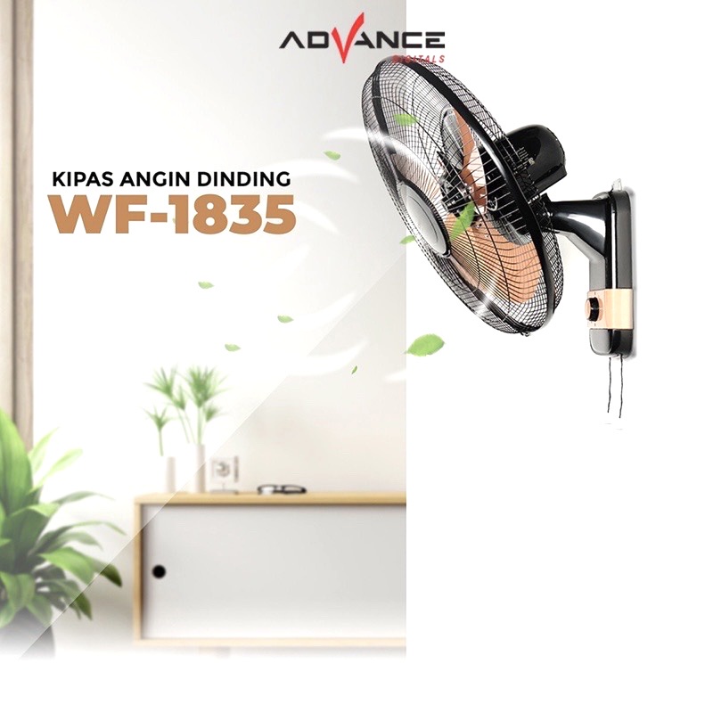 Wallfan Wall Fan Kipas Angin Dinding Besi Tornado Advance Wf-1835 18in 18 Inch 5 Baling Gold