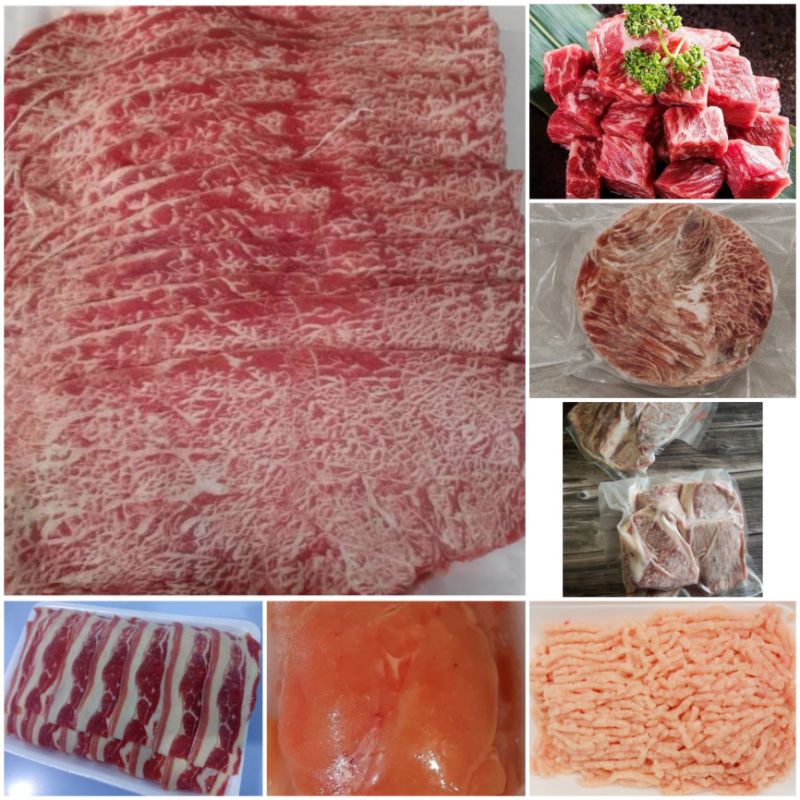 

frozen baru fresh beef slice yoshinoya usa aus teriyaki wagyu giling saikoro rendang semur sirloin tenderloin steak santori