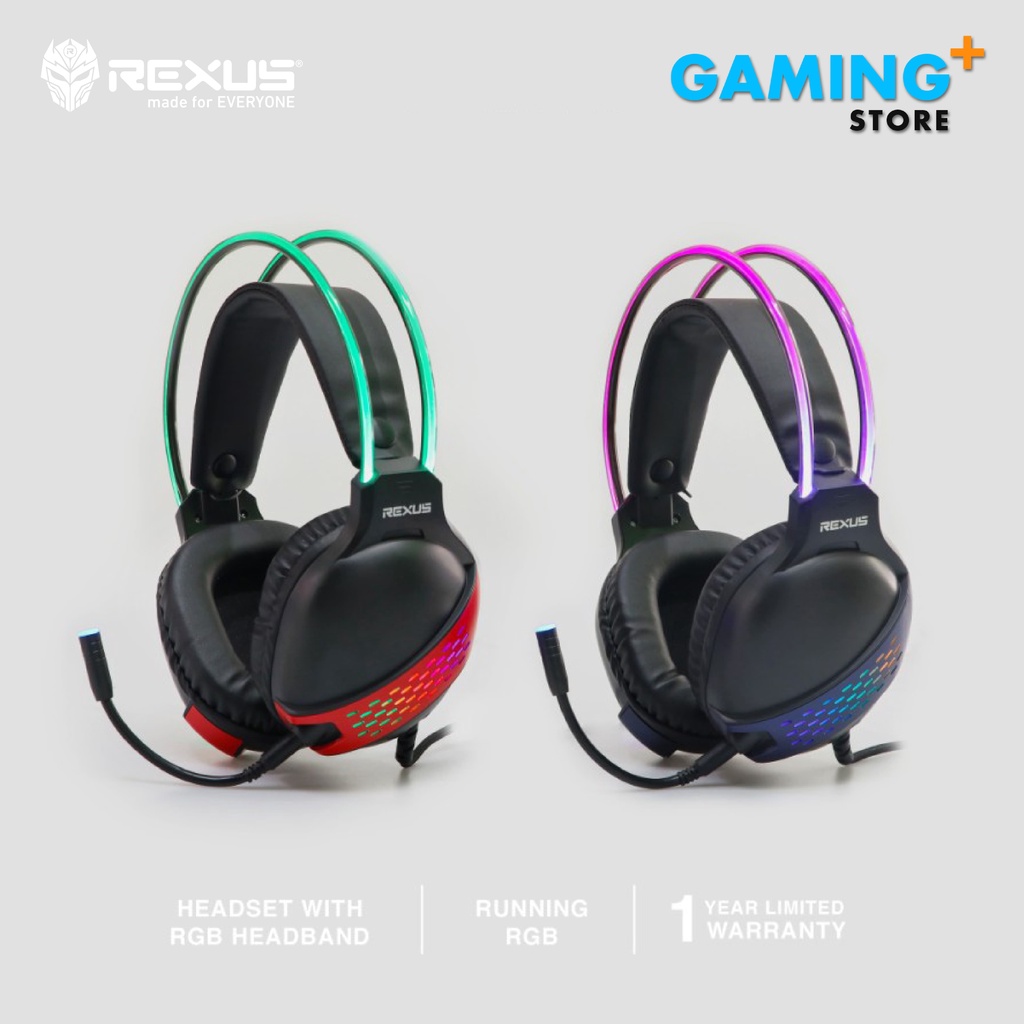 Headset REXUS GAMING F88 + Mic Headband RGB