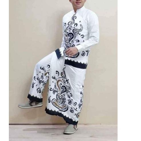 SIA322 Batik Setelan Sarung Dan Setelan Celana Sarung Batik Pria Sarung Batik Solo Pria Bahan Katun 