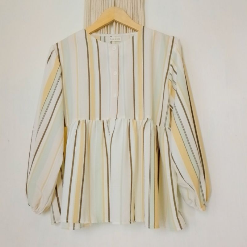 Atasan Blouse crinkle wanita lengan balon | atasan wanita korea/ atasan busui