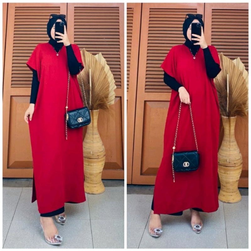 Long Dress Square Cringkle Airflow | Gamis Crinkle Atasan Muslimah-6