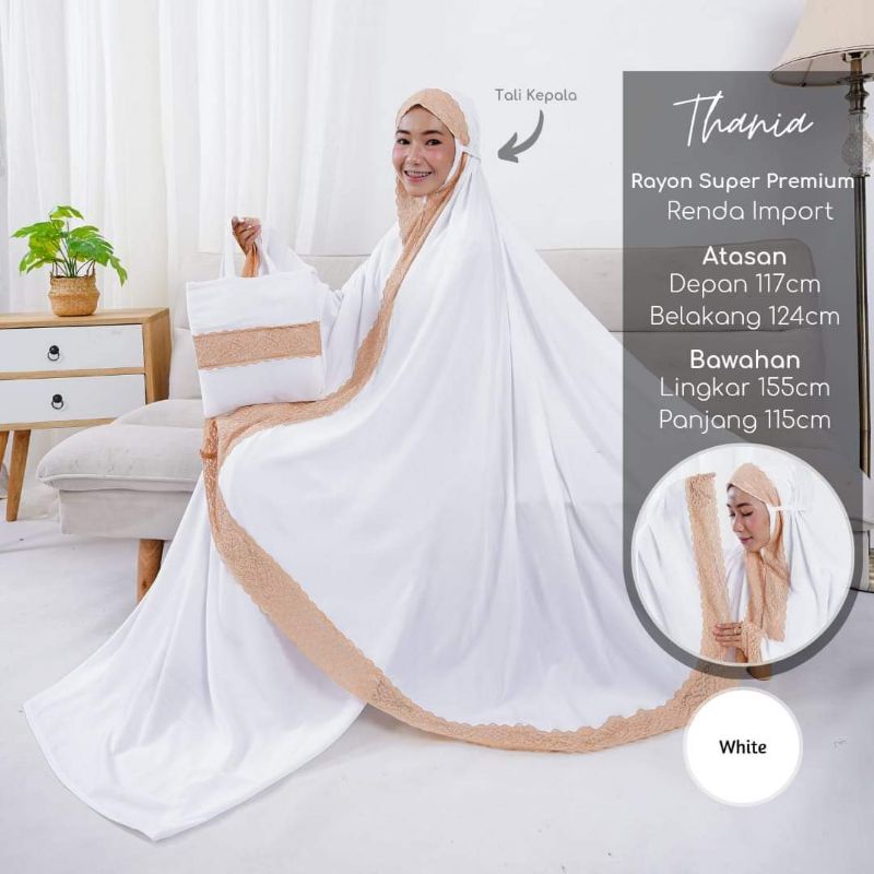 MUKENA DEWASA RENDA TERBARU MUKENA PUTIH RAYON PREMIUM