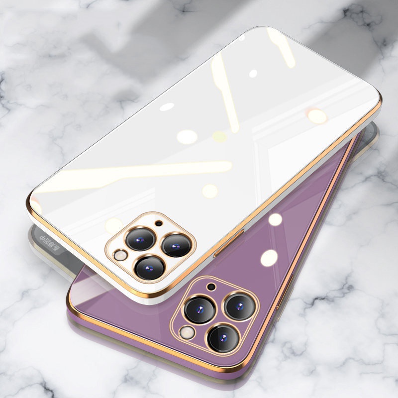 Case OPPO A17 A16K A16E A54 F11 Pro A96 A36 A76 A74 A95 F9 Pro Fashion Electroplated Square Plating Soft Silicone Case Baolongwish Ftd