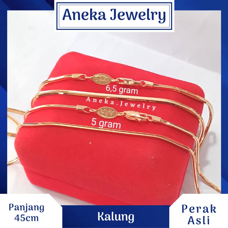 Kalung Flexy Variasi, Sepuh Emas Kuning, Perak 925