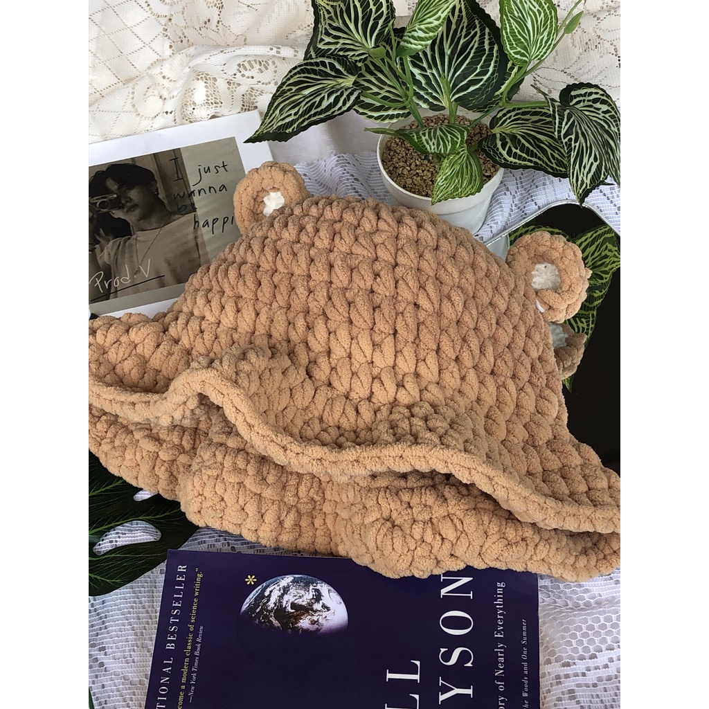 BUCKET HAT - BUCKET HAT CROCHET - BUCKET HAT KUPING BERUANG