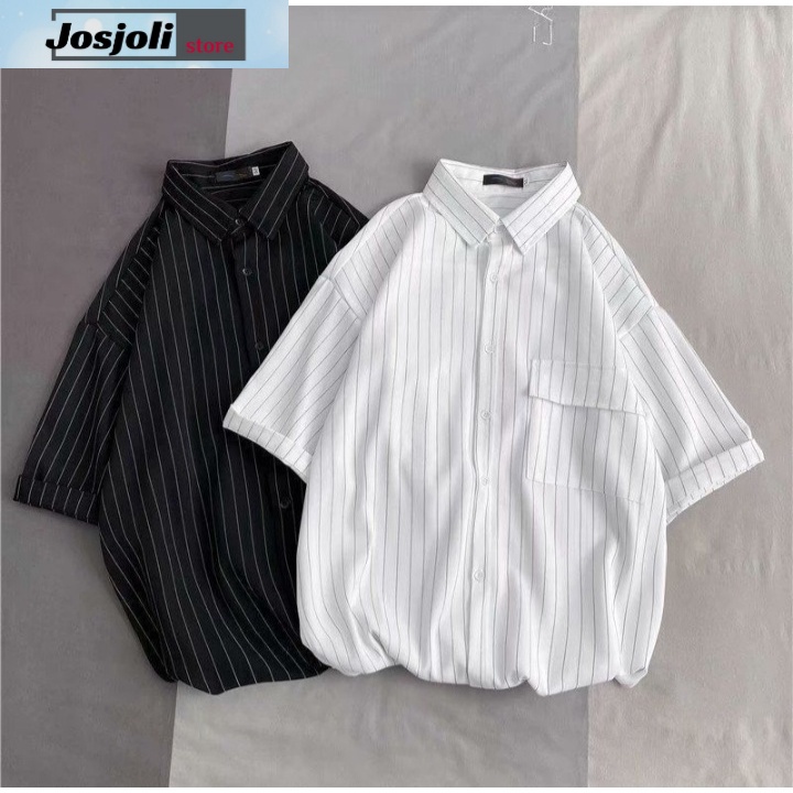 JOSJOLI_STORE/Kemeja Oversize PD-08 Dan Salur/Atasan Pria Dewasa Lengan 7/8