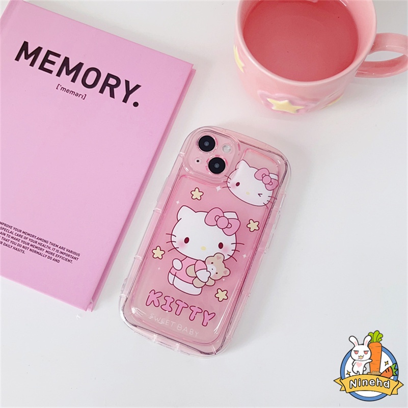 Soft Case Silikon Motif Kartun Kitty Untuk iPhone 14 13 12 11 Pro Max X Xr Xs Max 8 7 6 6s Plus SE 2020