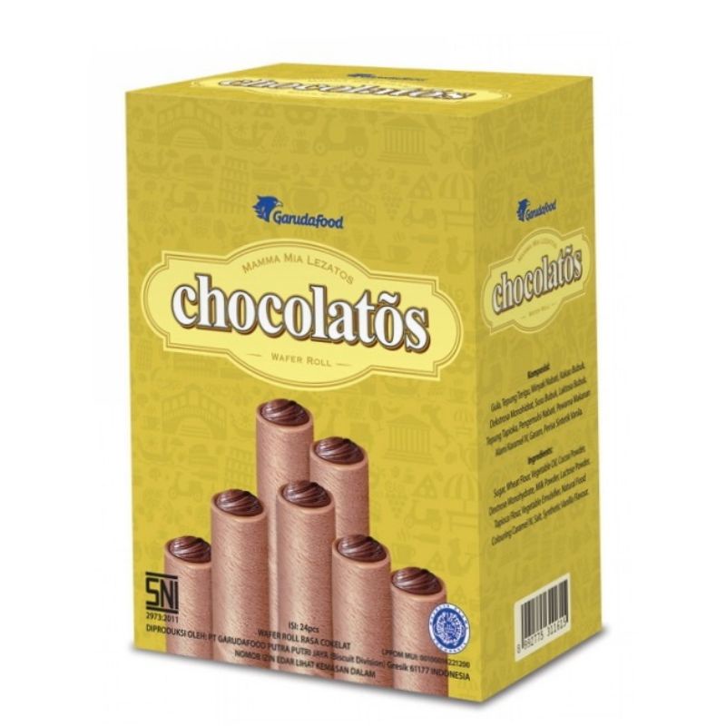 

CHOCOLATOS WAFER ROLL 1 BOX ISI 24 PCS