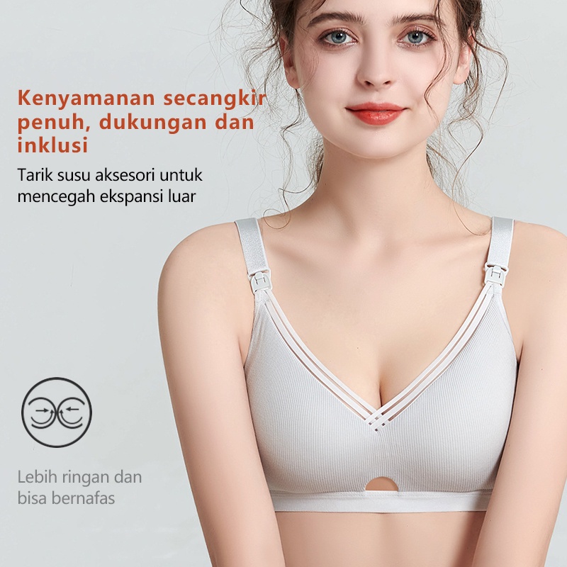 New Jumbo Bh Menyusui Kancing Depan Tanpa Kawat Bh Menyusui Nursing Bra WTW2011