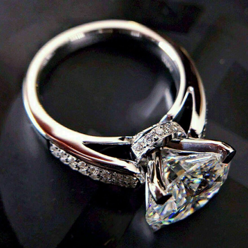 Cincin Tunangan Pernikahan Klasik Untuk Wanita Brilliant Cubic Zirconia Kristal Lamaran Cincin Perhiasan Hadiah Anniversary