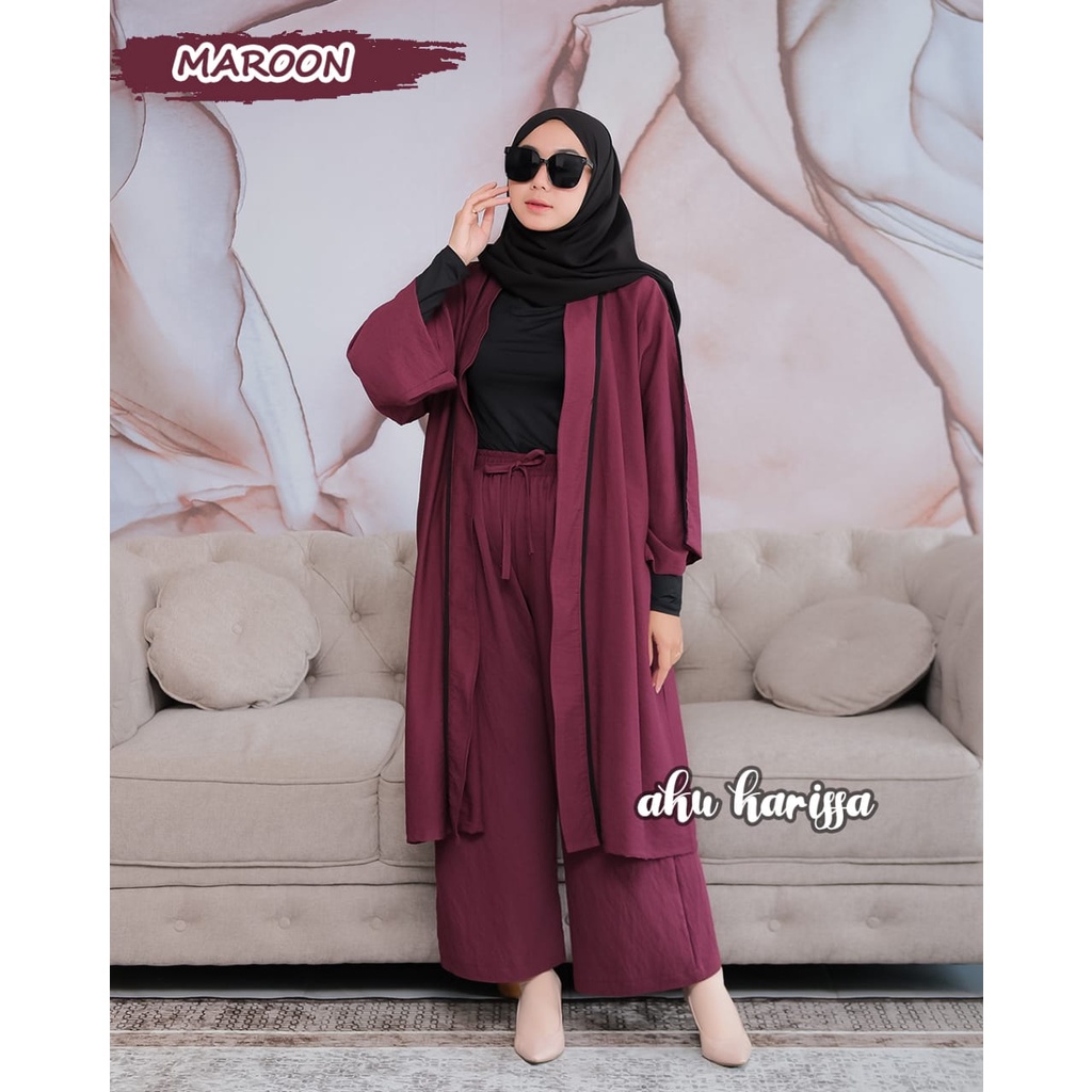 ONE SET KULOT VELISYA AKU KARISSA ATASAN CARDIGAN MIX CELANA LINEN CORDOVA SETELAN OUTER WANITA TERBARU KOREA STREET STYLE BEST MODEL HANGOUT