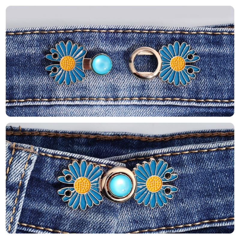 Daisy Jahit Mengencangkan Pinggang Kancing/Gesper Pinggang Lucu Tahan Lama Untuk Jeans Celana Kerah/DIY Pakaian Cloth Bags Daisy Buttons Aksesoris