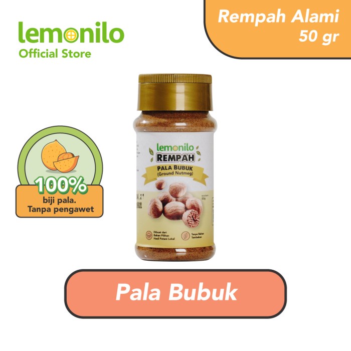 

Terlaris ✨ - Lemonilo Rempah Alami Pala Bubuk (Ground Nutmeg) 50g 2.1.23