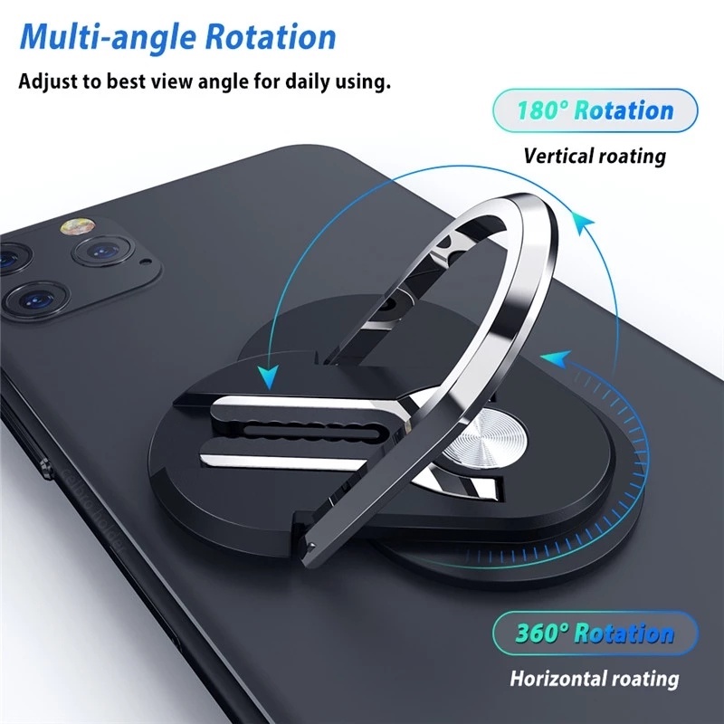 2in1 Universal Phone Finger Ring Holder 360derajat Rotating Bracket Dudukan Dudukan Navigasi Ventilasi Udara Mobil