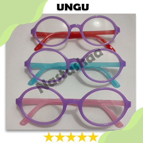 Kacamata Anak Anti Radiasi Bingkai Oval Warna Gagang Random Kacamata Kids Blueray Untuk Laki-Laki dan Perempuan Unisex NOCASE