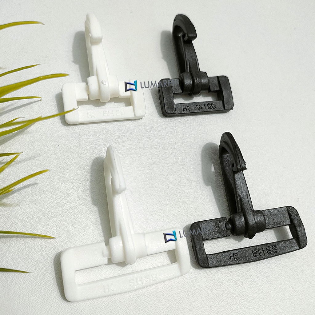 Pengait/Kaitan/Cantolan Tas 2,5 cm dan 3,8 cm Putih dan Hitam  / Pengait Tali Selempang / Pengait ta