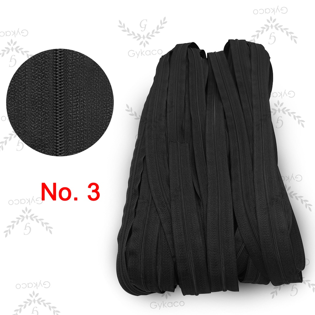 Daun Resleting (2 Arah) NILON / PLASTIK NO.3 VISLON / Halus (01 Hitam) - Aksesoris Tas &amp; Dompet Wanita Fashion (IMPORT)