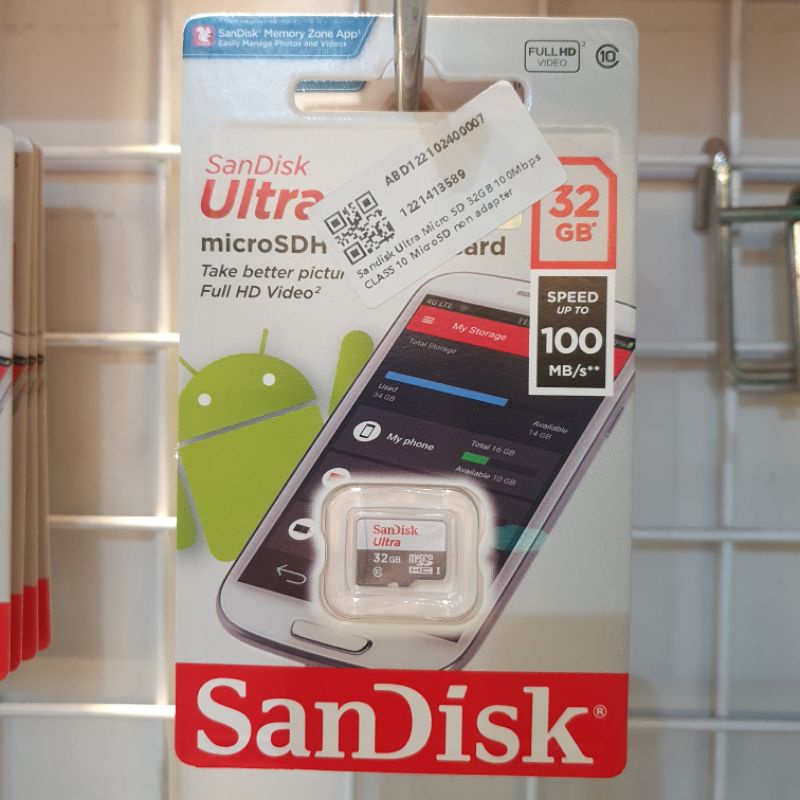 Memory Micro SD Sandisk 32GB Ultra 100MB/S