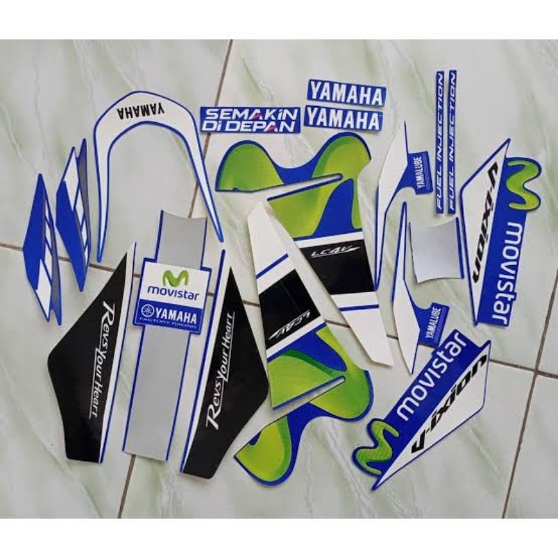 Striping Lis Stiker Standar Ori New Vixion Advance 2016 2017 Movistar Biru Striping Lis Stiker ORI V