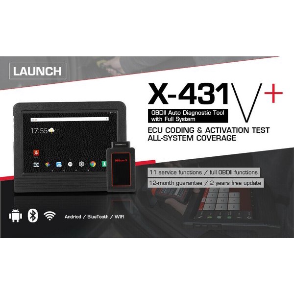 Launch X431 V+ plus tablet 10 inch All System Car Diagnostic Scan 2 tahun gratis upgrade