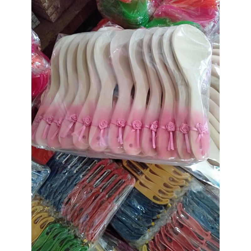 souvenir Centong Kayu bulat unik Kemasan Tile isi 50