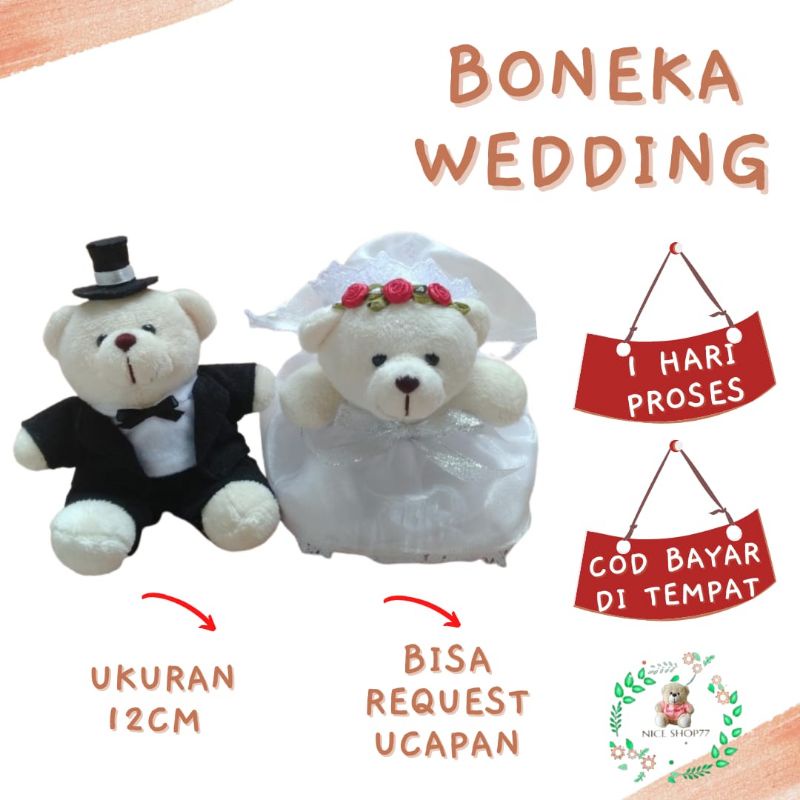 Boneka Wedding 12cm packing plastik kado