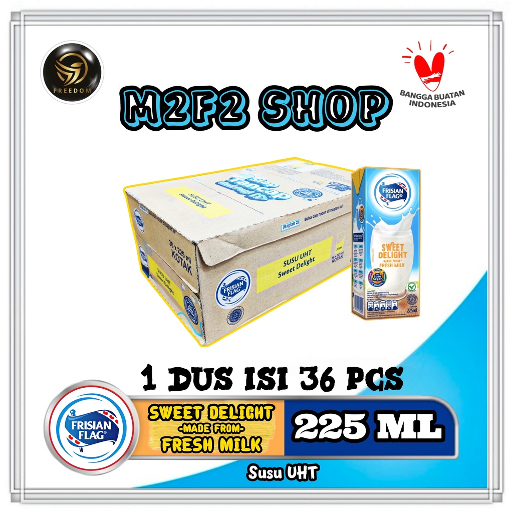 

Susu Bendera Frisian Flag Purefarm Sweet Delight Kotak UHT - 225 ml (Kemasan Karton)