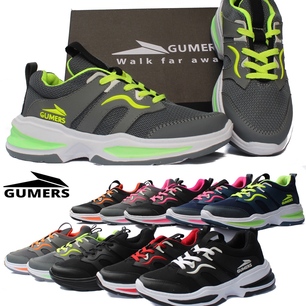 SEPATU GUMERS SPORT GRAY, SOL KARET DAN LENTUR, SEPATU PRIA DAN WANITA, SEPATU HITAM, SEPATU HITAM P