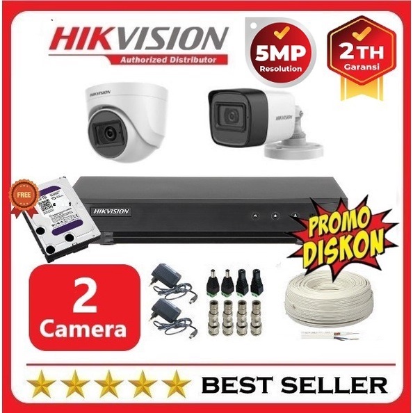 PAKET CCTV HIKVISION 5MP 2 KAMERA SIAP PASANG - SURABAYACCTV