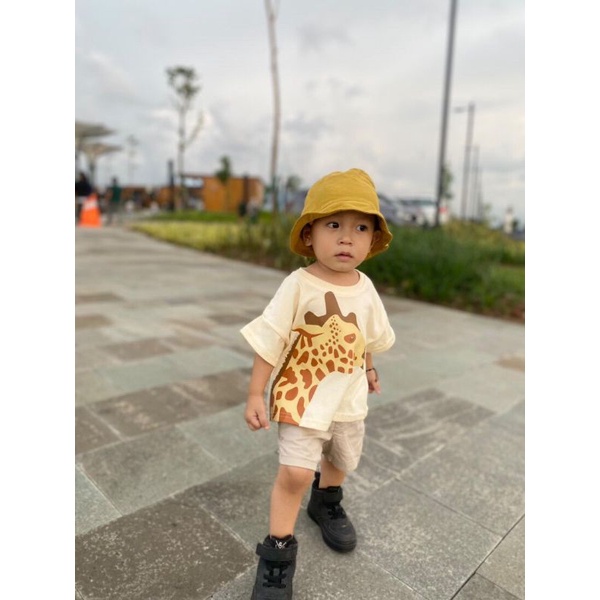 Animal Oversize Tees Square Size 2-8 Tahun Pineapple Kids Original Atasan Kaos Anak Unisex Super Premium