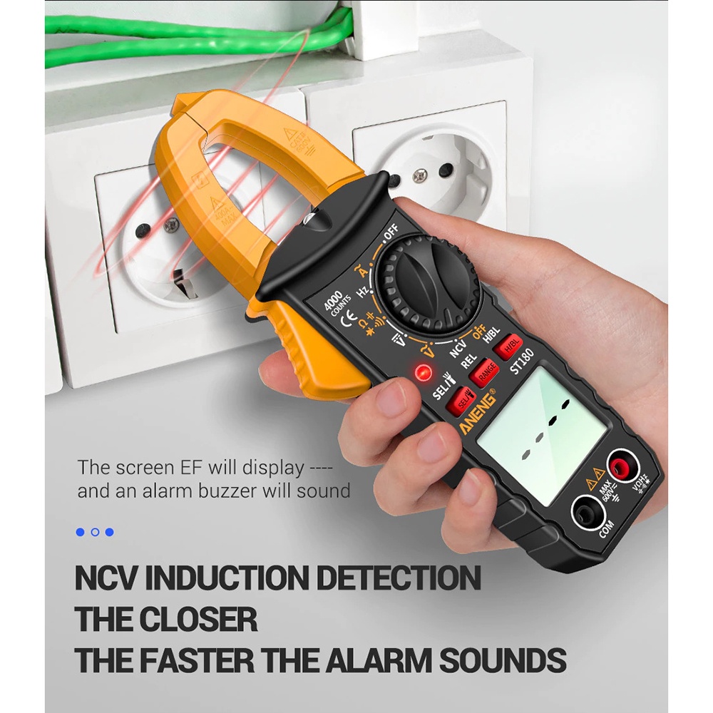 Taffware ANENG Digital Clamp Meter Voltage Tester - ST180 - Yellow