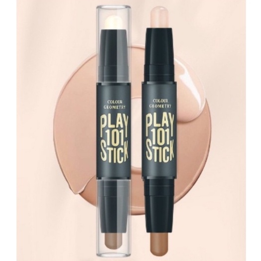 BAJ LAMEILA Colour Geometry Face 109 Stick Contour Duo Cocealer Stick Shading Concealer Contour Dua Sisi Untuk Mencerahkan Kulit 1002 AK094