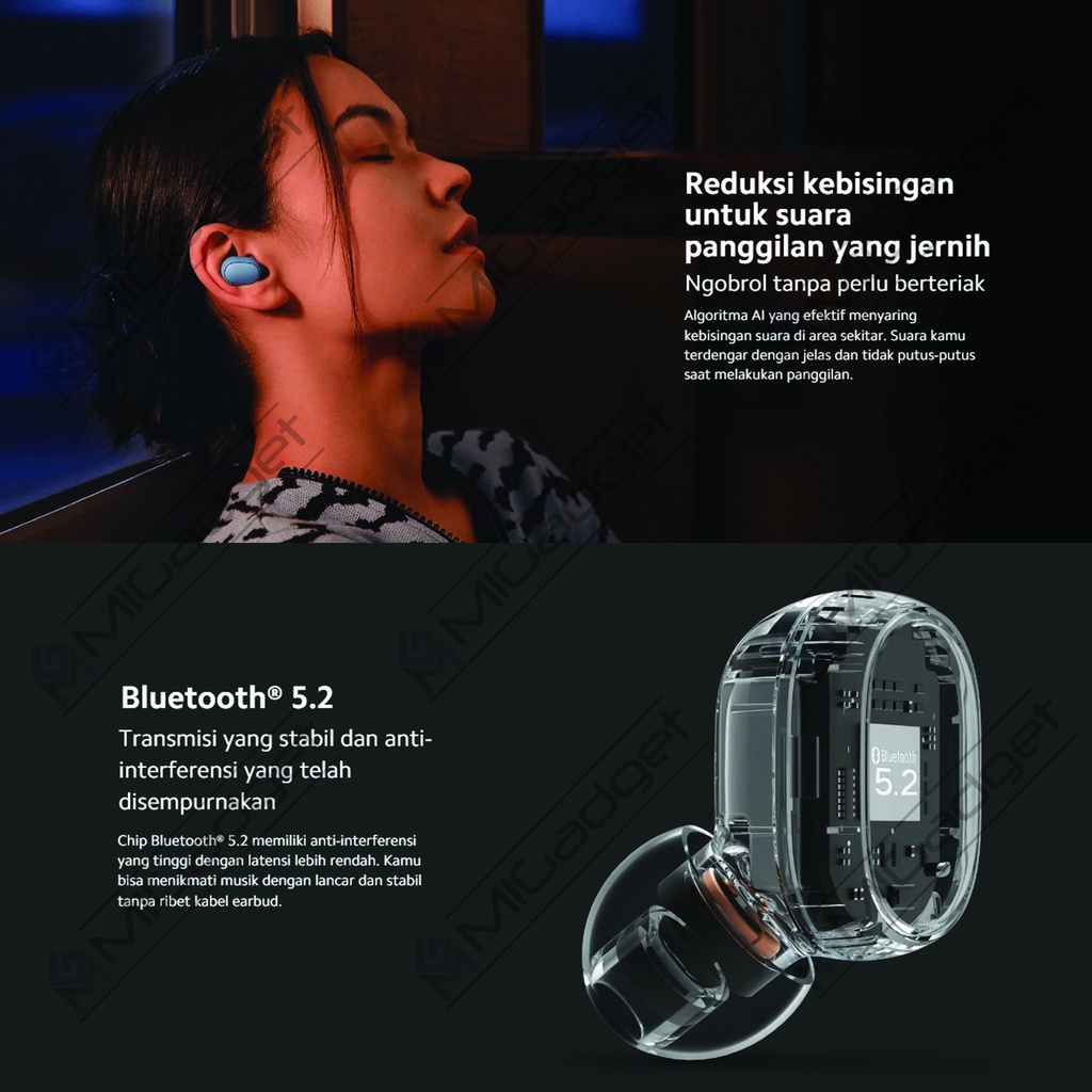 Redmi Buds Essential TWS Ear Buds Earphone Bluetooth 5.2 Wireless IPX4 Gaming