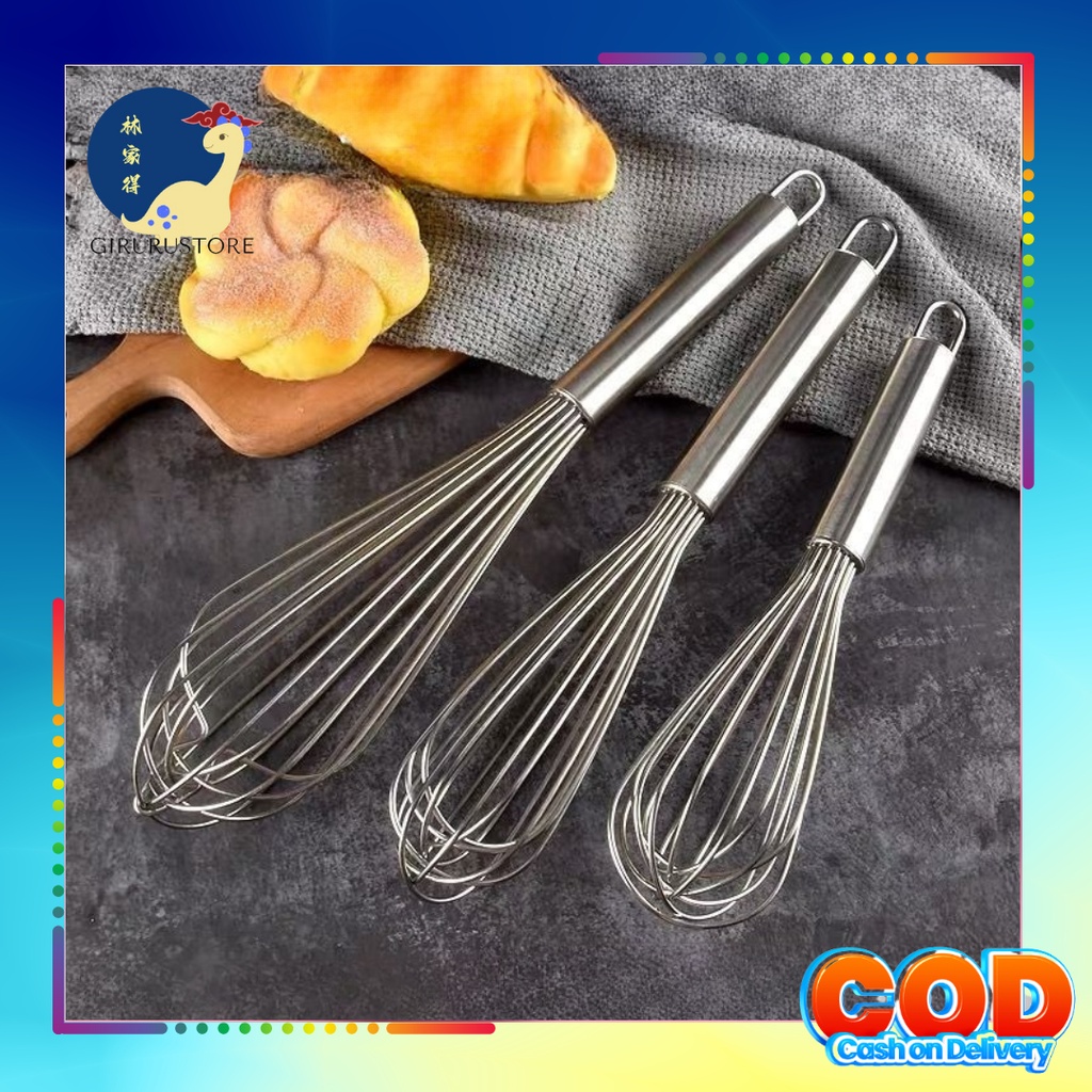 Whisk Stainless / Pengocok Telur Stainless / Whisk Egg Beater / Baking Tool / Manual Mixer / Ballon Whisk Stainless Kocokan Telur Stainless steel 29 cm whisker Pengocok Telur / Better Beater Hand Mixer Manual / Alat Pengocok Full Stainless Kocokan Telur