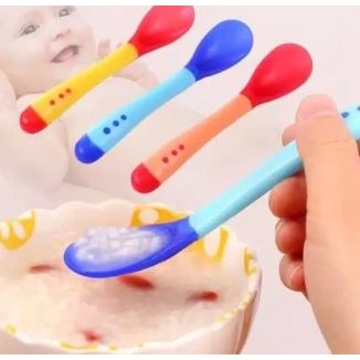 Sendok Makan Bayi Baby safety spoon silikon heat sensor panas reliable