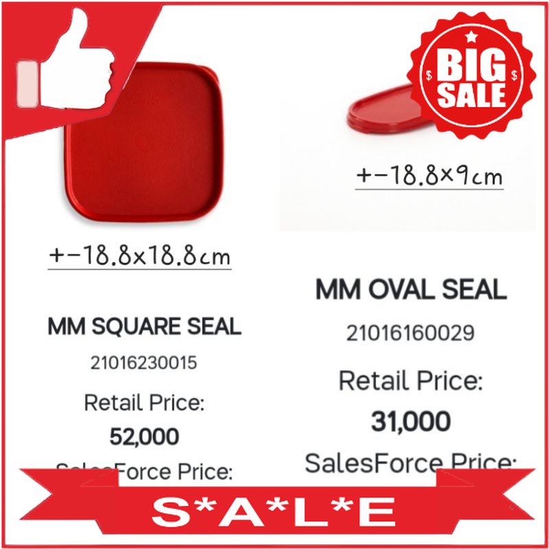 Tupperware SPAREPART seal tutup MM Oval dan MM Square versi lama Tupperware Original