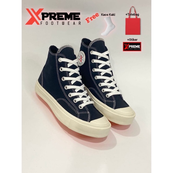 Sepatu Sneakers Pria XPREME Amarlov Etnic High black white ORIGINAL | Sepatu Sneakers | Sepatu Sekolah