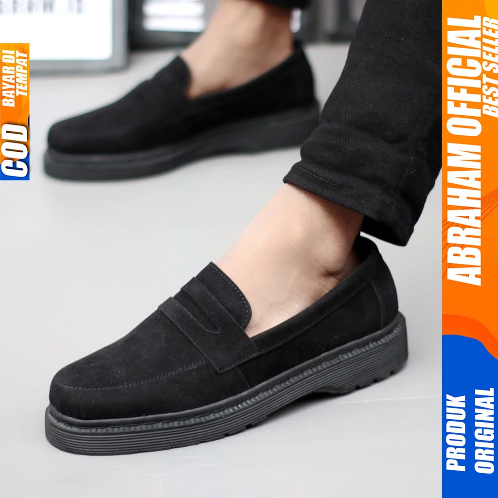 Sepatu Formal Pantofel Kerja Pria Docmart Low Boots Hitam Abraham BERNAD