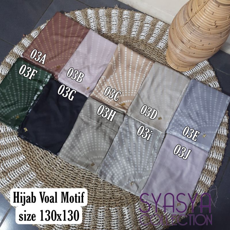 Hijab voal motif 03 jumbo size 130x130