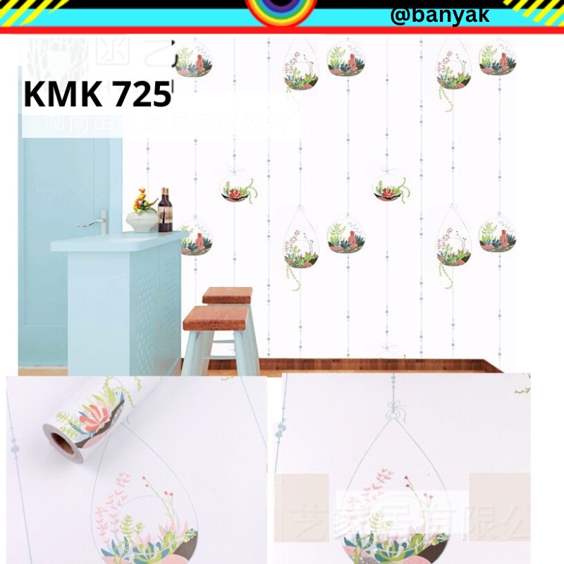 WALLPAPER WALPAPER WALL STICKER STIKER SETIKER DINDING KOREA KOREAN STYLE KMK 725 WALLSTICKER WALLSTIKER NORDIC DEKORASI DEKOR DECOR RUMAH MINIMALIS MINIMALIST WELPEPER POT BUNGA DAUN GANTUNGAN UNTUK CAFE KEKINIAN AESTHENTIC @banyak